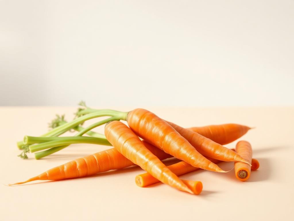 Fresh whole carrots and carrot sticks
